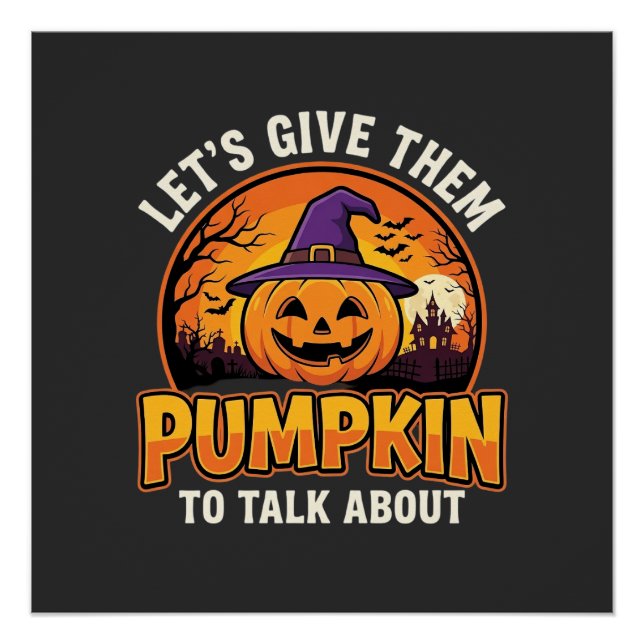 Póster Design de Abóbora Engraçada Pun Halloween_1 (Frente)