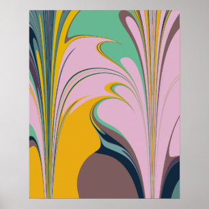 Poster Design de Abstrato com barra colorida em Lilac e M