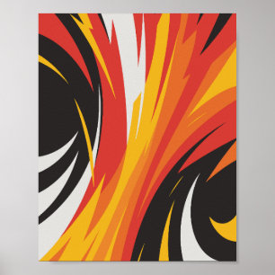 Poster Design de abstrato vermelho, laranja e amarelo