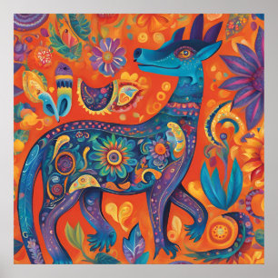 Poster Design de Alebrijes vibrantes no mexicano tradicio