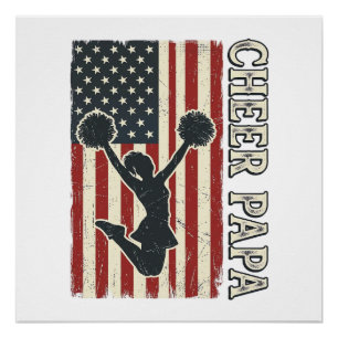 Póster Design de alegria vintage da bandeira dos EUA Chee