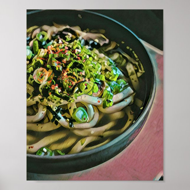 Poster Design de amante de macarrão (Frente)