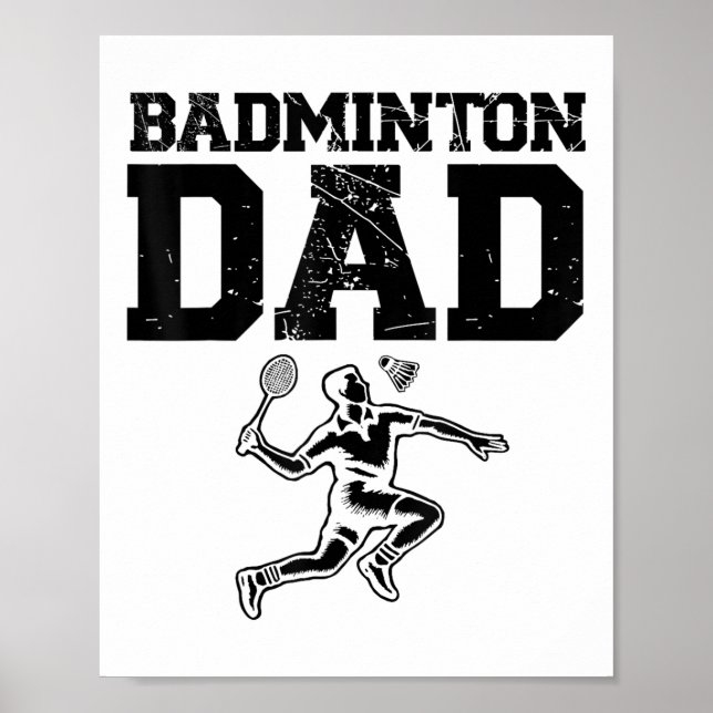 Poster Design de Amor de Peteca de Jogador de Badminton E (Frente)