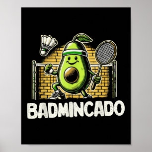 Poster Design de amor de raquete de bádminton engraçado 0
