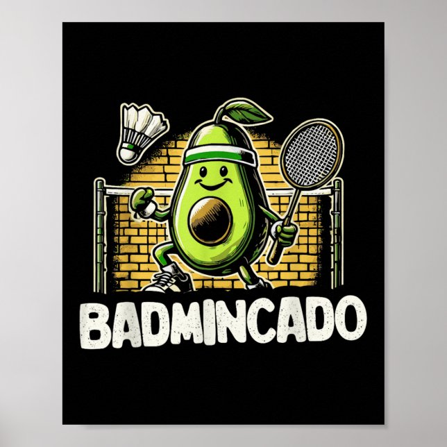 Poster Design de amor de raquete de bádminton engraçado 0 (Frente)