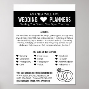 Poster Design de Anéis de Casamento Vinculados, Planejado