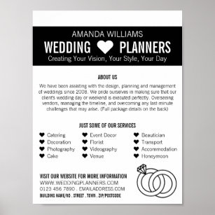 Poster Design de Anéis de Casamento Vinculados, Planejado