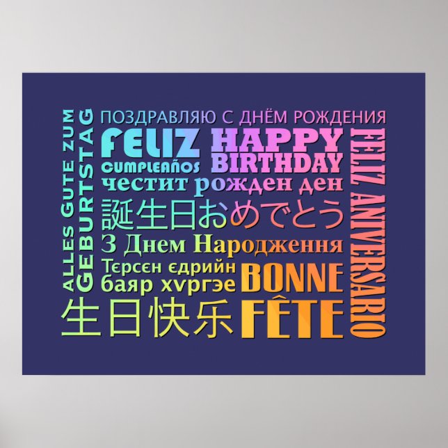 Poster Design de aniversário feliz internacional (Frente)