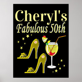 Poster Design DE ANIVERSÁRIO GORGO DOURADO 50º ANIVERSÁRI