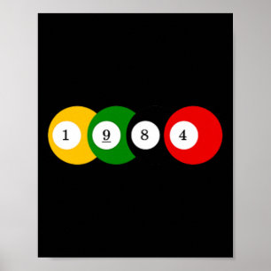 Poster design de ano de coloração da Piscina de 1984