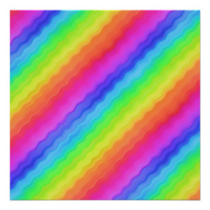 Póster Design de arco-íris colorida Wavy Diagonal