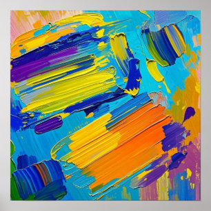 Poster design de arte abstrata expressiva para decoração 