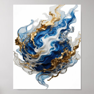 Poster Design de ARTE ABSTRATA Prata Clássica