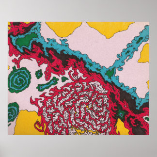 Poster Design de Arte de Criação Cósmica Colorida Abstrat