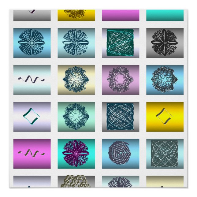 Póster Design de Arte de Parede com Padrão Geométrico Abs (Frente)