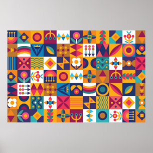 Poster Design de arte moderna sem costura
