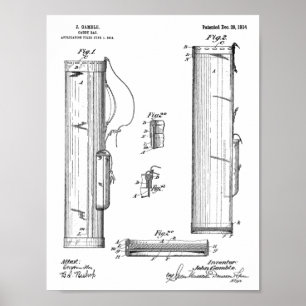 Póster Design de Arte Patente de Golf Caddy Club 1914