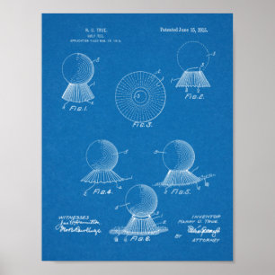 Poster design de Arte Patente de Golfe de 1915