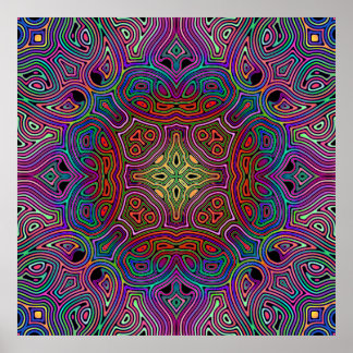 Poster design de azulejo multicolorido abstrato