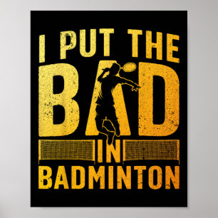 Poster Design De Badminton Engraçado Para Homens Mulheres
