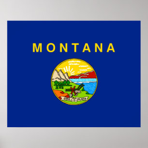 Poster Design de bandeira do Estado de Montana