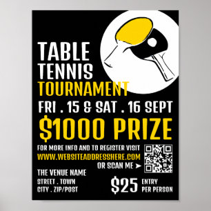 Poster Design de Bat, anúncio de Torneio de Tênis Mesa