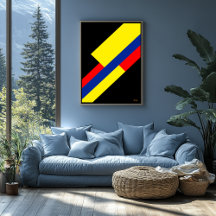 Design de Bauhaus amarelo, azul e vermelho