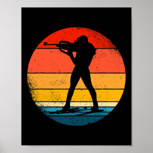 Poster Design de Biatlo Retro Biatlo Biathle de Esqui Cru