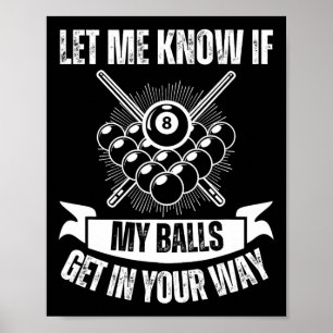 Poster Design De Bilhar Engraçado Para Homens Piscina Bil