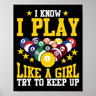 Poster Design De Bilhares Engraçados Para Meninas Billiar