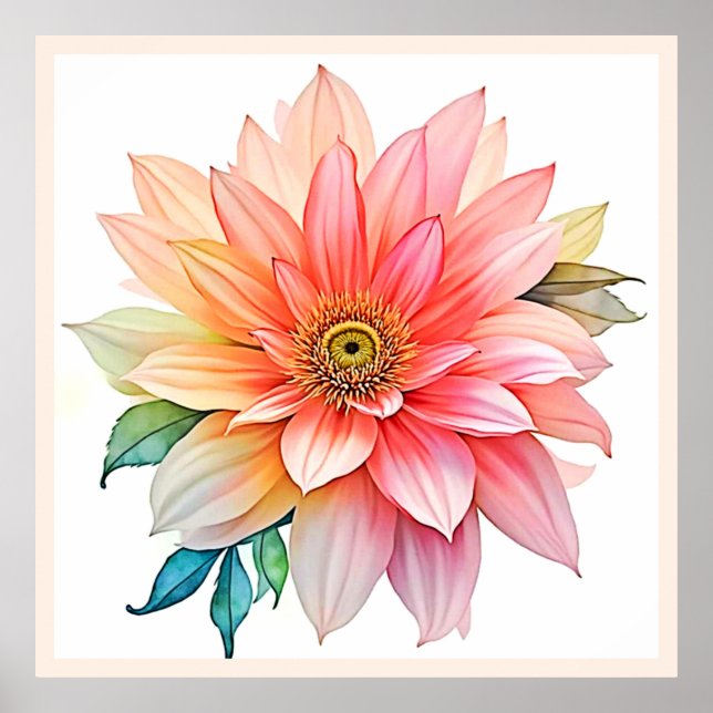 Poster Design de Bloom de Abstrato Petal Suave (Frente)