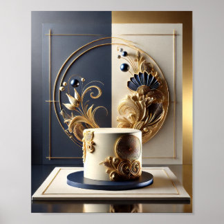 Poster Design de Bolo Elegante e Luxuoso