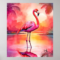 Design de Brilho Tropical de Flamingo Vibrante