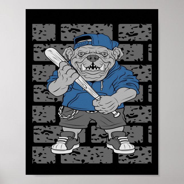 Poster Design de Buldogue Francês | Presente de Baseball  (Frente)