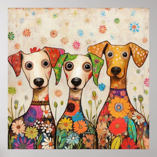 Poster Design de Cachorros Fofos e Coloridos (Frente)