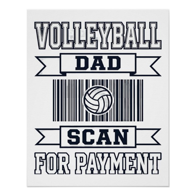 Póster Design de Camisa Divertida para Pai de Volei Scan  (Frente)
