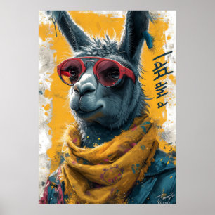 Poster Design de Camisa LunarPunk Lama feminino