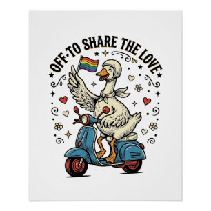 Póster Design de Camisa Vintage Amor de Patinete Funny Go