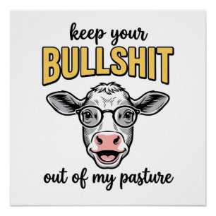 Póster Design de Camisa Vintage de Pasto de Vaca Engraçad