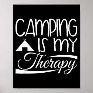 Poster design de camper - camping é minha terapia