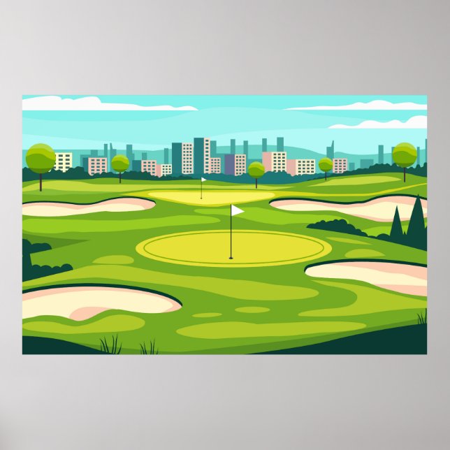 Poster Design de Campo de Golfe Verde (Frente)