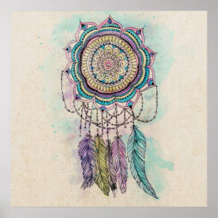 Póster design de captura de sondas de pintura à mão tri