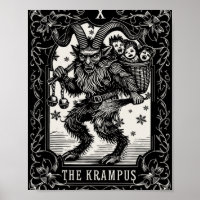 Design de Carta de Tarot Krampus Temporada de Nata