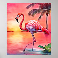 Design de cena de Flamingo rosa