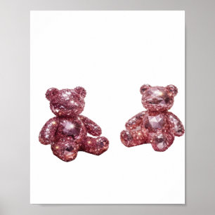 Poster Design de Citação de URSINHOS DE DIAMANTE Prateado