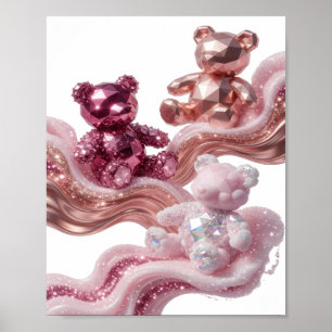 Poster Design de Citação de Ursinhos de Ouro Rosa em Prat