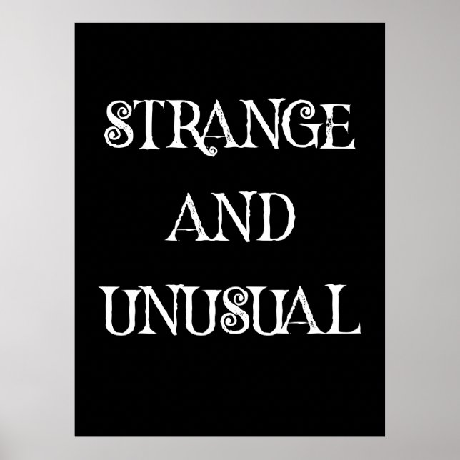 Poster Design de Citação Gótica Estranha e Incomum (Frente)