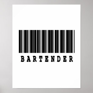 Póster design de código de barras do barman