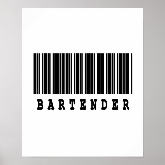 Póster design de código de barras do barman (Frente)