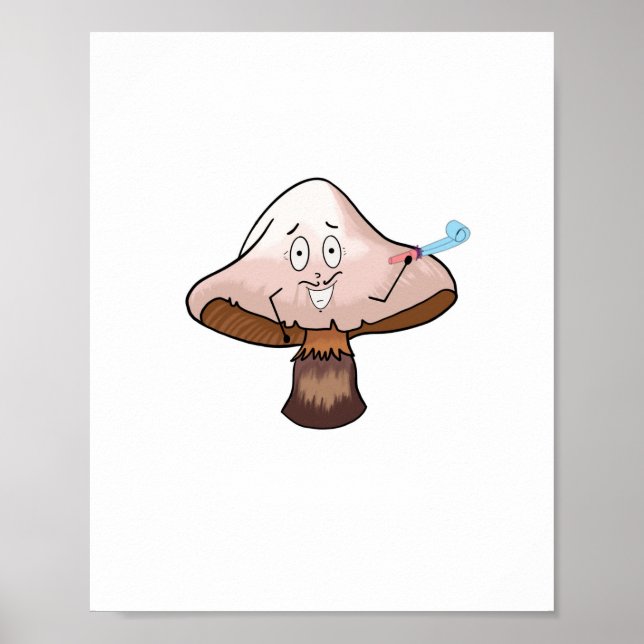 Poster design de cogumelo, cogumelo de festa (Frente)